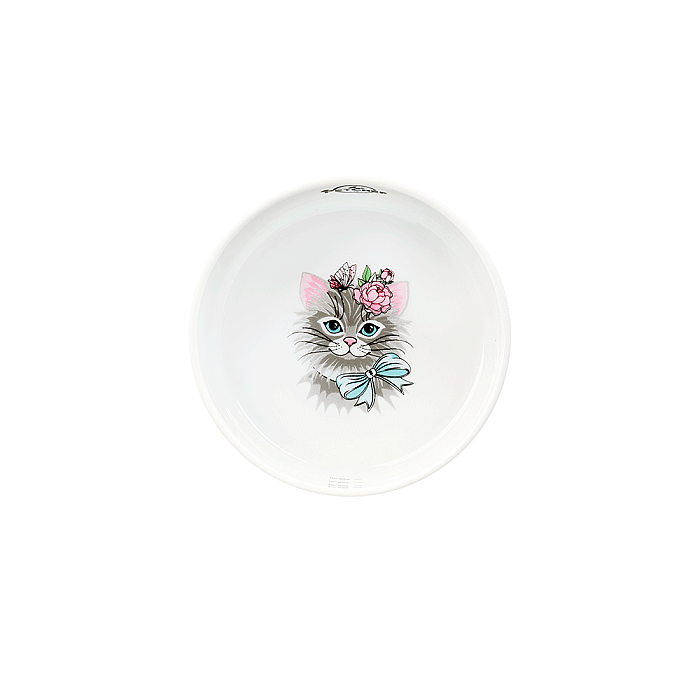 Çakıl Kedi Porselen Mama Kasesi 12 Cm - Chef's Fine Dining Plate (1)