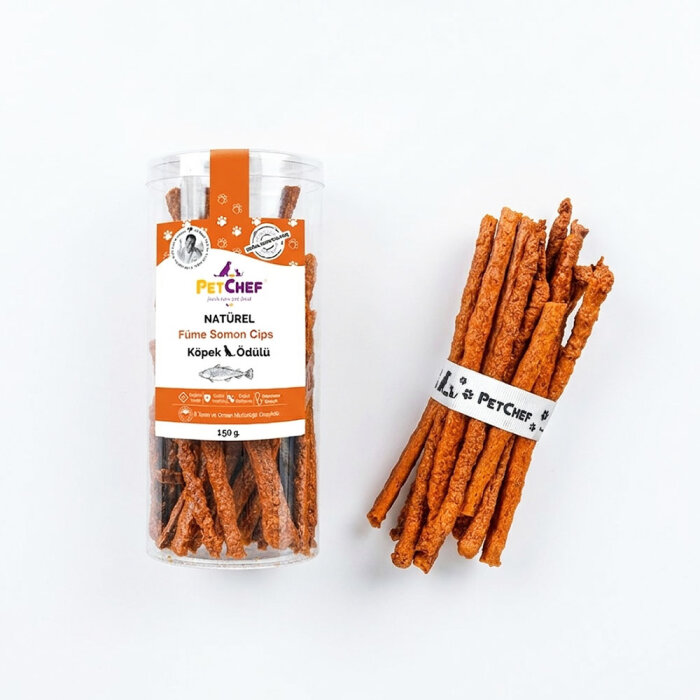 Füme Somon Balığı Köpek Ödül Cips (150 Gr) - 1