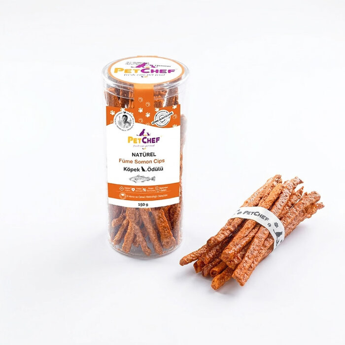 Füme Somon Balığı Köpek Ödül Cips (150 Gr) - PetChef (1)