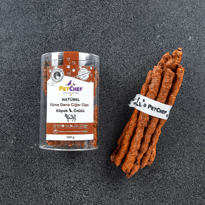Füme Dana Ciğeri Köpek Ödül Cipsi (100 Gr) - 1