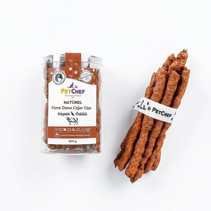 Gourmet Crunch Bites Füme Dana Ciğeri Köpek Ödül Cipsi (100 Gr) - PetChef Crunch Bites