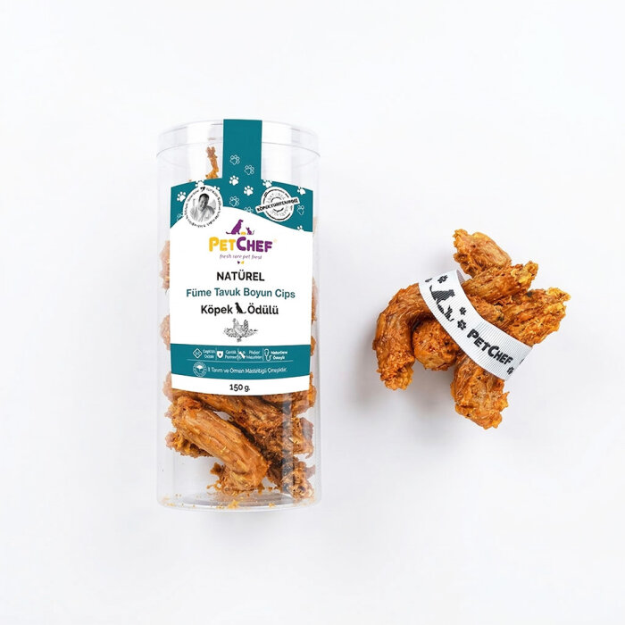 Füme Tavuk Boyun Köpek Ödül Cipsi (150 Gr) - PetChef
