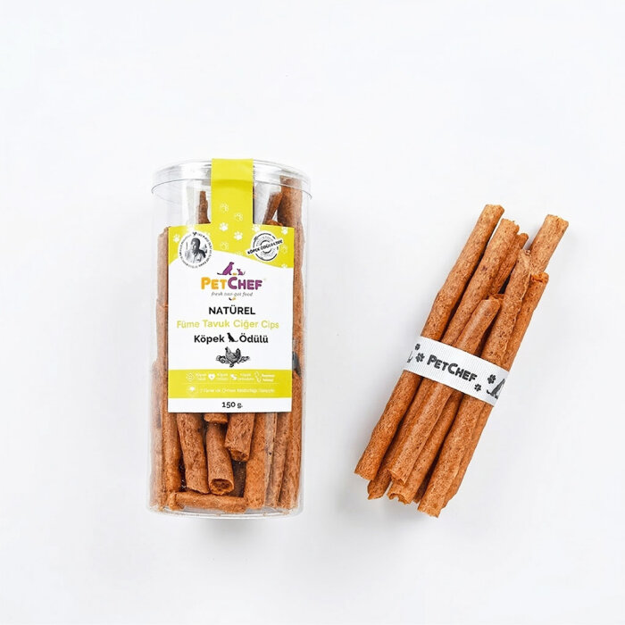 Füme Tavuk Ciğeri Köpek Ödül Cipsi (150 Gr) - 1