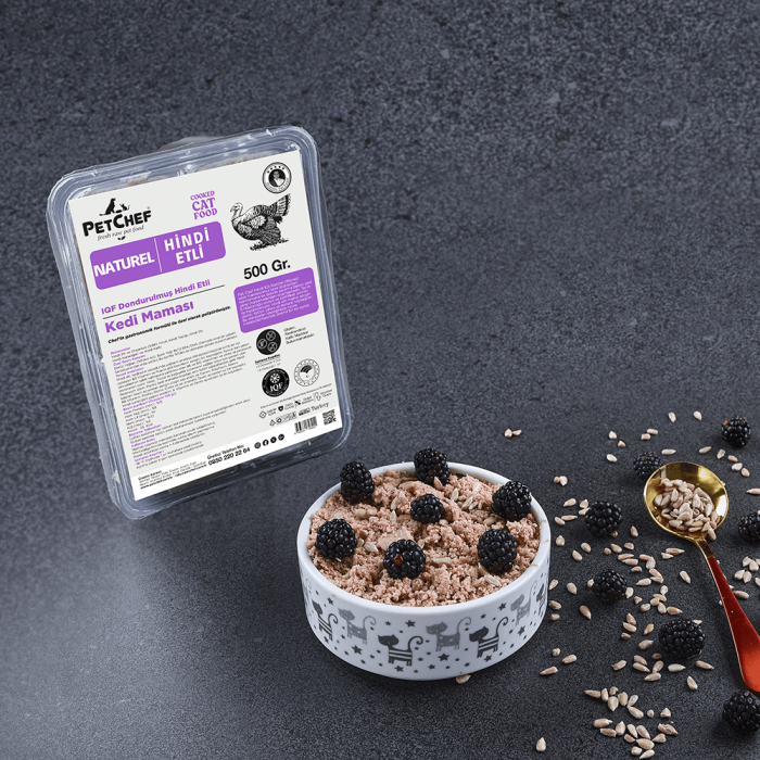 Naturel Hindi Etli Kedi Maması 1.500 Gr (3x500 Gr.) - 1