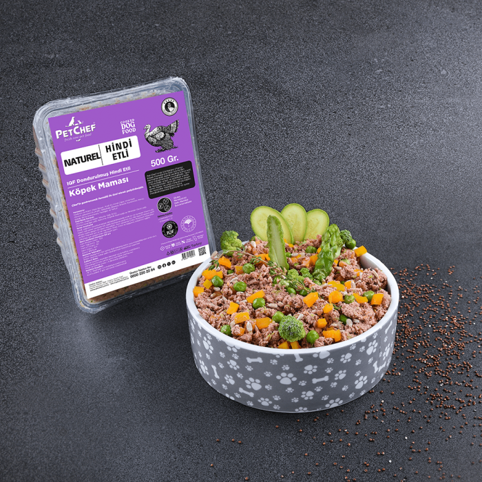 Naturel (Pişmiş) Hindi Etli Küçük Irk Köpek Maması - 1