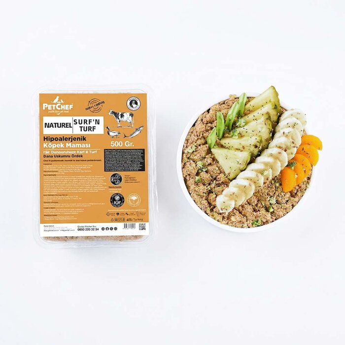 Cooked (Pişmiş) Surf&Turf Etli, Brokoli, Ananaslı Tarif Küçük Irk Köpek - Chef's Hipoalerjenik Cooked Menü (1)