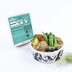 Cooked (Pişmiş) Tavşan Etli, Yeşil Fasulyeli Tarif Büyük Irk Köpek - 1