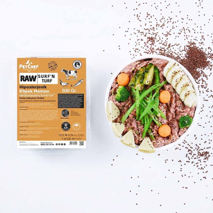 Surf&Turf Etli, Brokoli, Ananaslı Tarif Küçük Irk Köpek - Chef's Hipoalerjenik Raw Barf Menü (1)