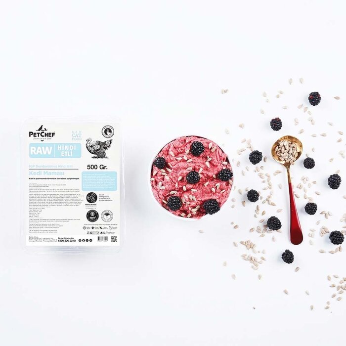 Raw Barf (Çiğ) Hindi Etli Tarif Kedi 1.500 Gr (3x500 Gr) - Chef’s Raw Barf Menü (1)