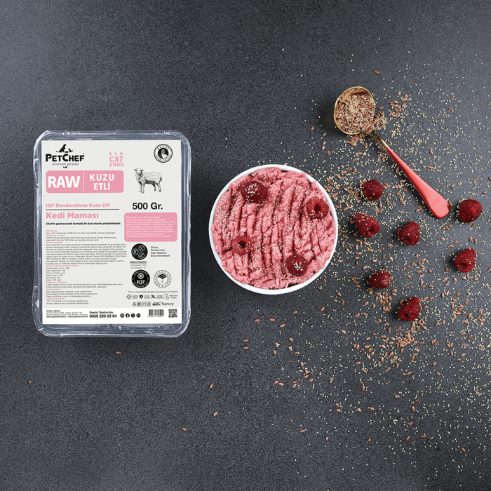 Raw (Çiğ) Kuzu Etli Kedi Maması 1.500 Gr (3x500 Gr) - 2