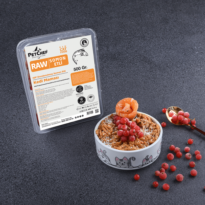 Raw (Çiğ) Somon Etli Kedi Maması 1.500 Gr(3x 500 Gr) - 1